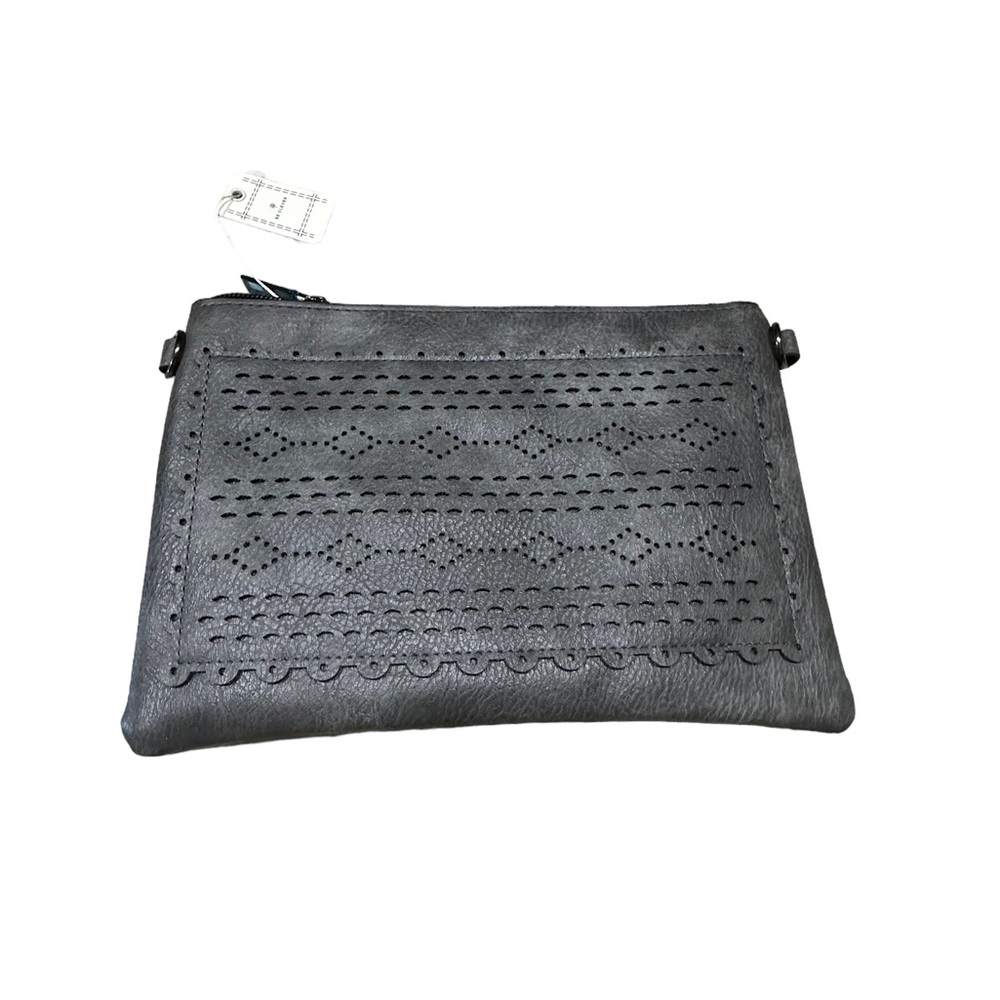 Be Clever Boho Deep Gray Leather Small Crossbody Purse